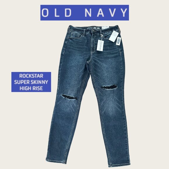 OLD NAVY ROCKSTAR SUPER SKINNY HIGH RISE SIZE 12 - Picture 1 of 14